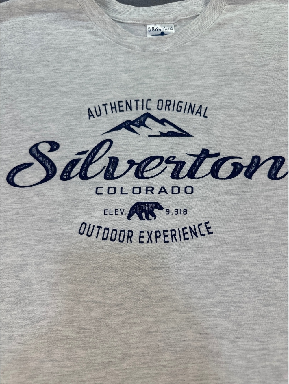 Silverton Colorado Prairie Mountain Men's Graphic T-Shirt XL Gray Cotton Blend
